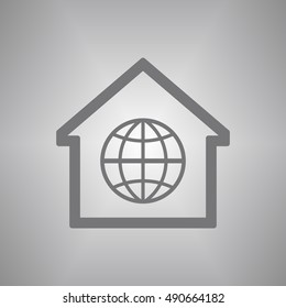 Globe  icon. Flat design.
