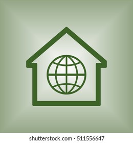 Globe  icon. Flat design.