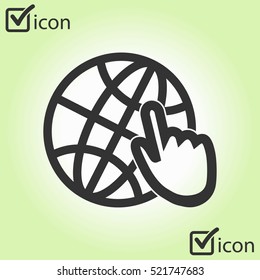 Globe icon. Flat design.
