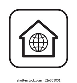 Globe  icon. Flat design.