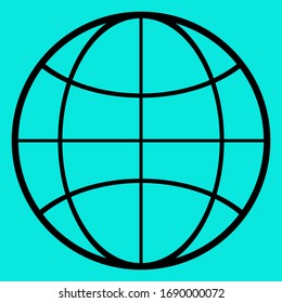 
globe icon with a flat design. Simple globe design.