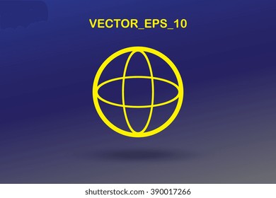 globe icon. Flat design style