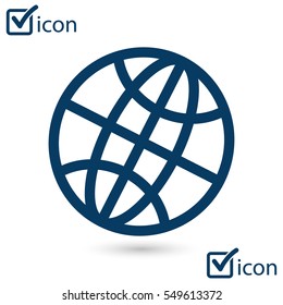 Globe icon. Flat design style Earth vector icons.