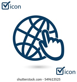 Globe icon. Flat design style Earth vector icons.