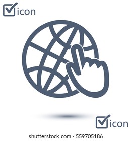 Globe icon. Flat design style Earth vector icons.