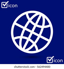 Globe icon. Flat design style Earth vector icons.