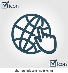 Globe icon. Flat design style Earth vector icons.
