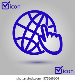 Globe icon. Flat design style Earth vector icons.