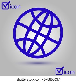 Globe icon. Flat design style Earth vector icons.