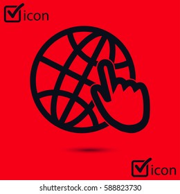 Globe icon. Flat design style Earth vector icons.