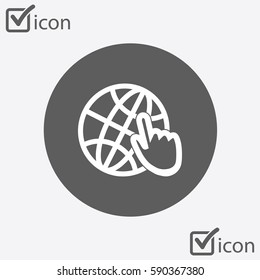 Globe icon. Flat design style Earth vector icons.