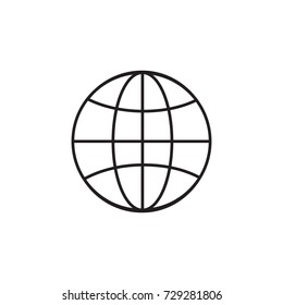 The Globe Icon. Flat Design Style. Vector Illustration