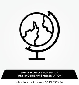 Globe icon flat design.Vector illustration