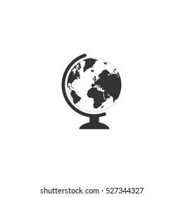 Globe icon flat. Illustration isolated vector sign symbol