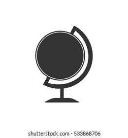 Globe icon flat. Illustration isolated on white background. Vector grey sign symbol
