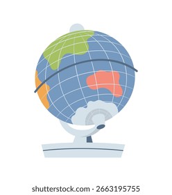 Icono del globo. Ilustración plana del globo escolar