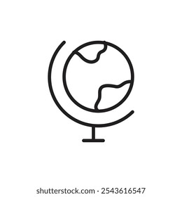 Globe icon Flat line illustration