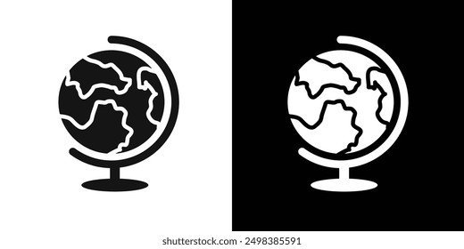 Globe icon flat line symbol set.