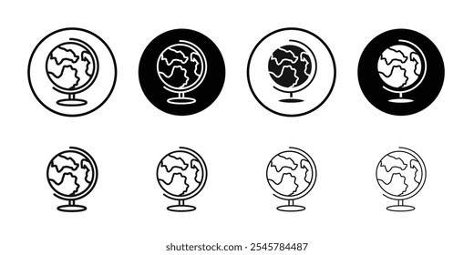 Conjunto de símbolos de línea plana de icono de globo.