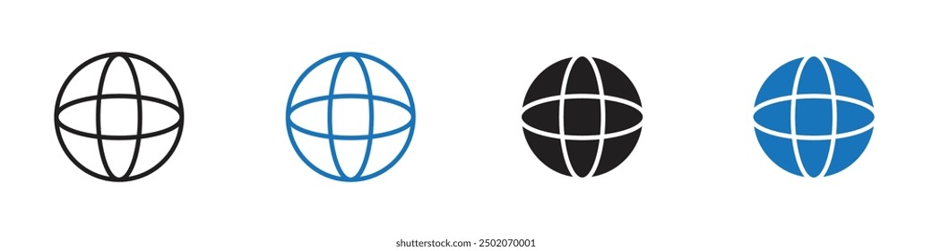 Globe icon flat and simple set design