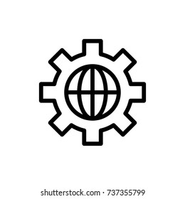 Globe icon flat icon. Single high quality outline symbol of info for web design or mobile app. Thin line signs of world for design logo, visit card, etc. Outline logo of earth