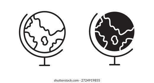 Icono de globo plano y colección de trazo para ui ux trabajo.