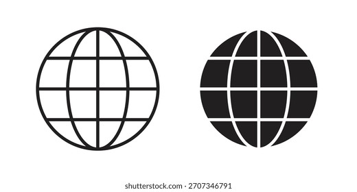 Icono de globo. Colección de estilo plano y de trazo. símbolo simple