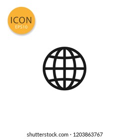 Globe icon flat style in black color vector illustration on white background.