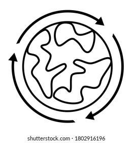 Globe icon in flat style. Earth symbol isolated on white background vector.