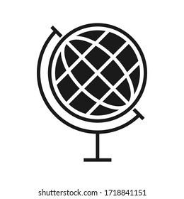 Globe icon flat style - Go to web symbol icon editable vector illustration isolated on white background