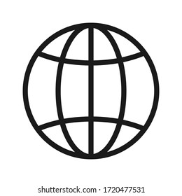 Globe icon flat style - Go to web symbol icon editable vector illustration isolated on white background