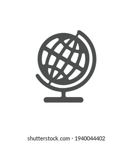 Globe icon flat style - Go to web symbol icon editable vector illustration isolated on white background