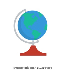 globe icon in flat style isolated vector illustration on white transparent background