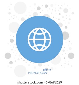 Globe Icon in flat style isolated on white background. Symbol for your design and logo. Vector illustration EPS 10.