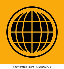 
globe icon, in a flat style. simple globe design.