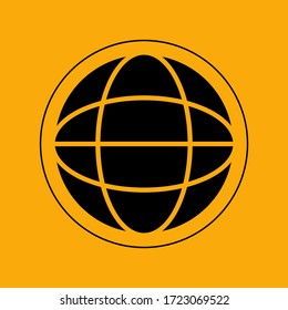 globe icon, in a flat style. simple globe design.
