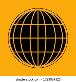 globe icon, in a flat style. simple globe design.