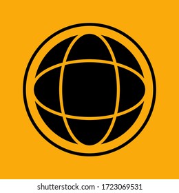 globe icon, in a flat style. simple globe design.