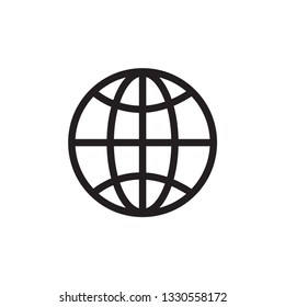 Globe icon flat style trendy