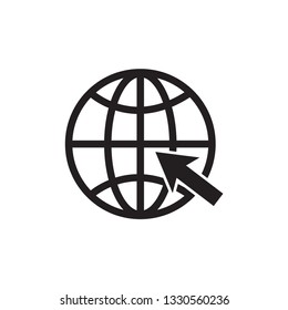 Globe icon flat style trendy