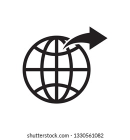 Globe icon flat style trendy