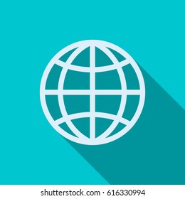 Globe icon in flat style. Vector illustration for web design