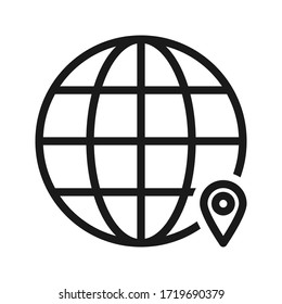 Globe-Symbol im flachen Stil - Web-Symbol, editierbare Vektorgrafik einzeln