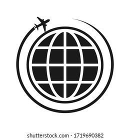 Globe icon flat style - web symbol icon editable vector illustration isolated