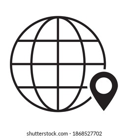 Icono de globo estilo plano - icono de símbolo web editable ilustración vectorial aislado