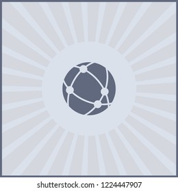 globe icon flat vector