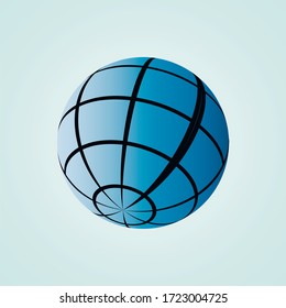 Icono de globo. Dibujo vectorial plano. Líneas verticales horizontales