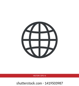 Globe Icon Flat Vector Illustration - Vector