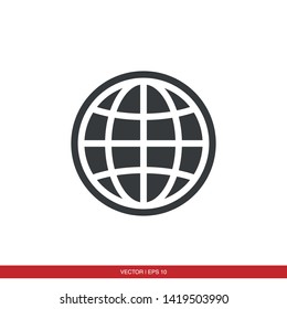 Globe Icon Flat Vector Illustration - Vector