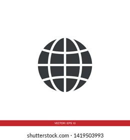 Globe Icon Flat Vector Illustration - Vector